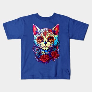 Sugar Skull Cat Kids T-Shirt